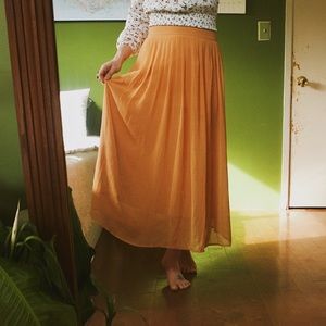 Flowy peach maxi skirt